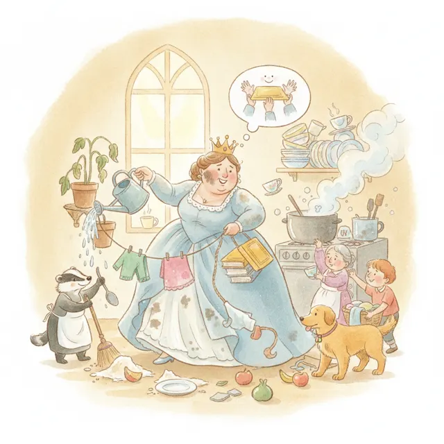 The Queen's New Helper story for kids illustration