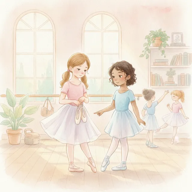 The Quiet Ballet Slippers story for kids illustration