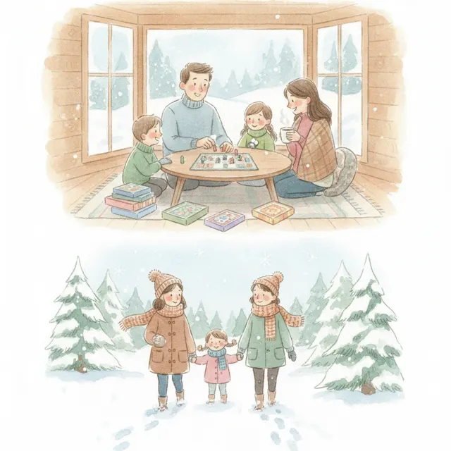 The Quiet Day It Snowed story for kids illustration