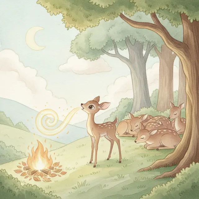 The Quiet Deer's Brave Voice story for kids illustration