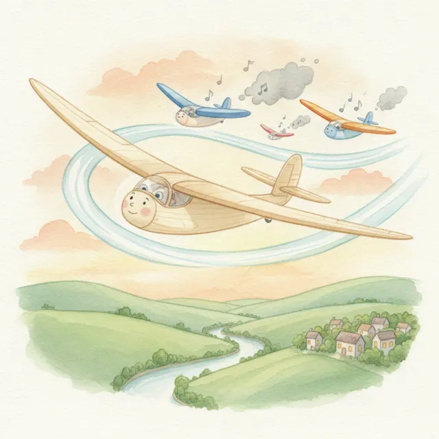 The Quiet Little Glider story for kids illustration