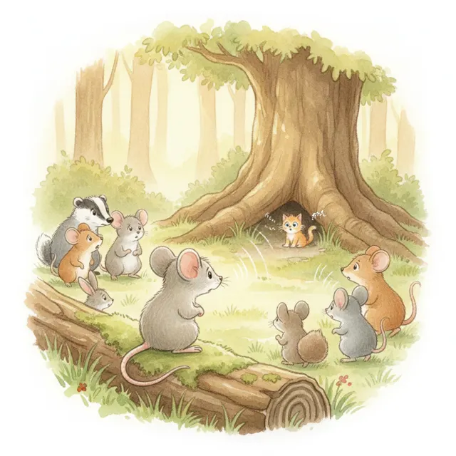 The Quiet Mouse Hero story for kids illustration