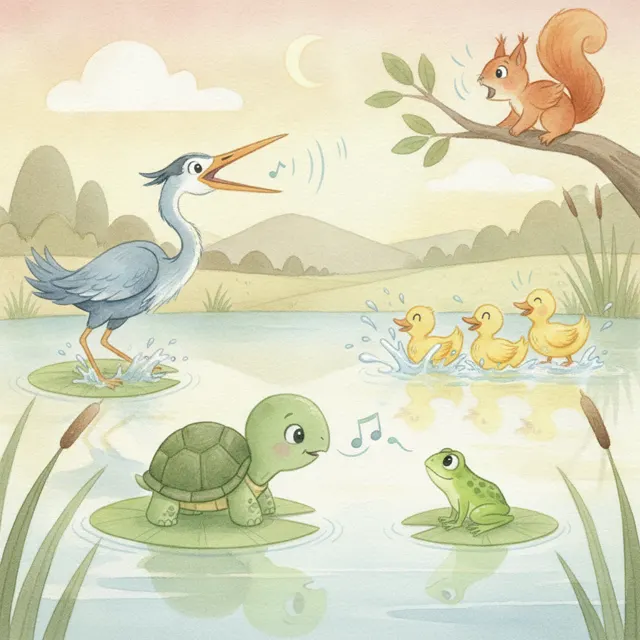 The Quiet Turtle's Song story for kids illustration