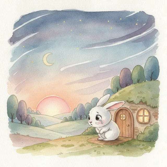 The Rabbit Who Was Afraid of the Dark story for kids illustration