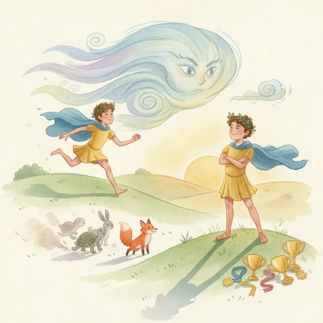 The Race Against the Wind story for kids illustration