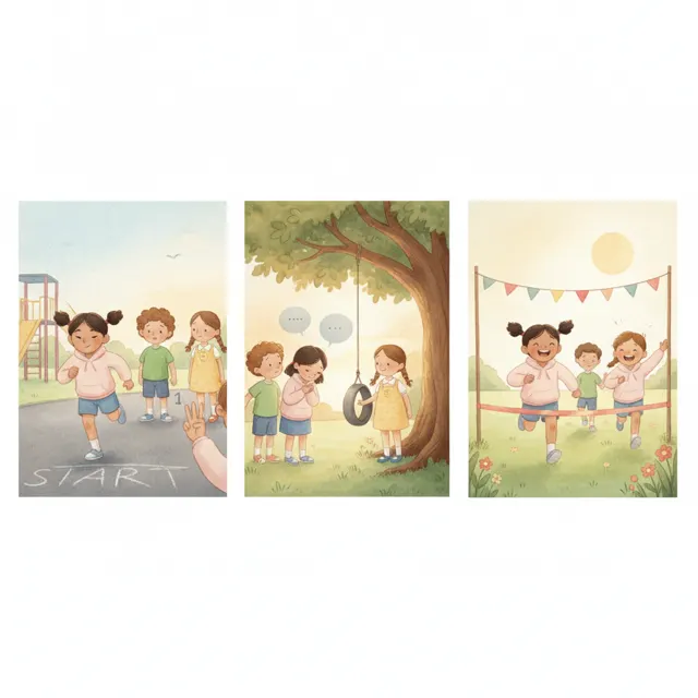 The Race at Recess story for kids illustration