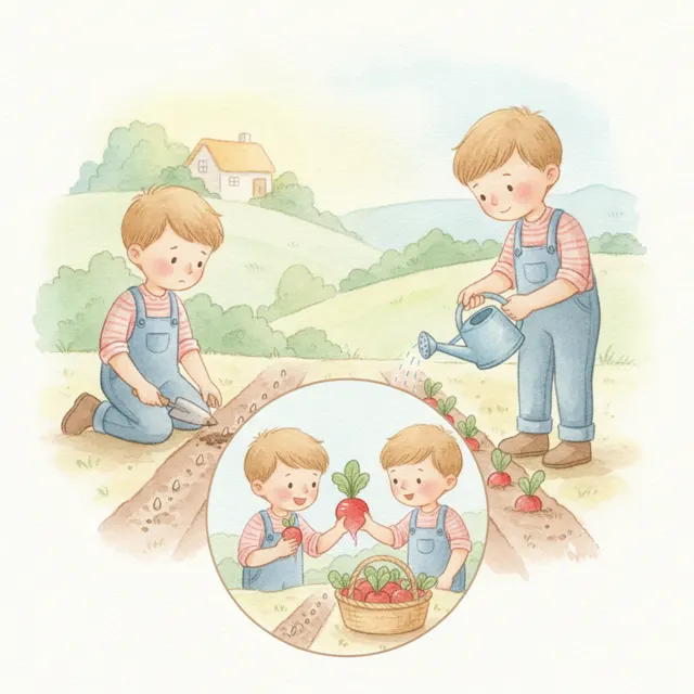The Radish Race story for kids illustration