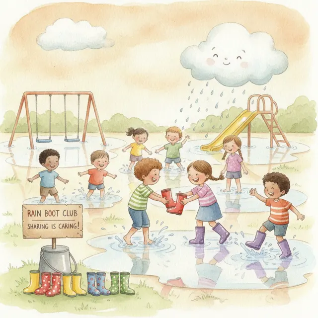 The Rain Boot Club story for kids illustration