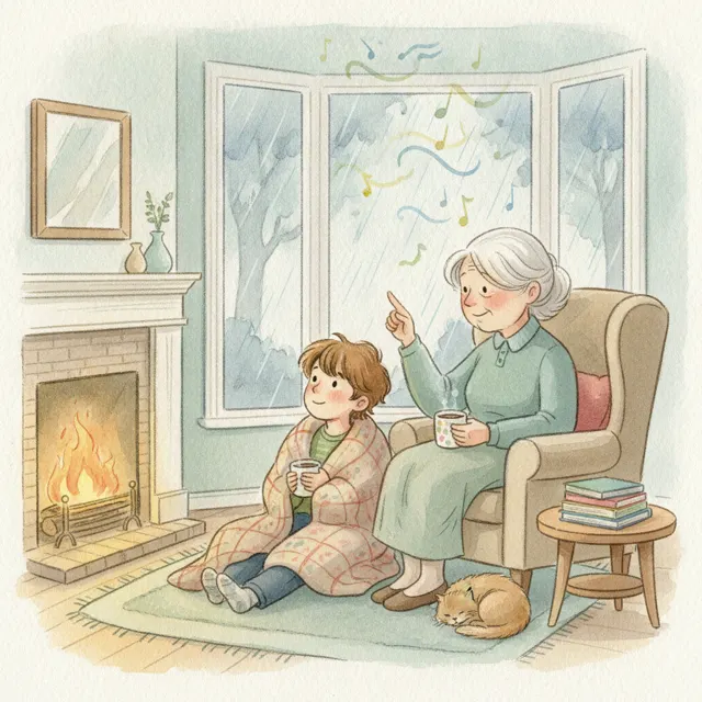 The Rain That Sang on the Roof story for kids illustration