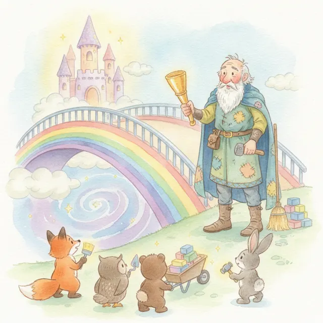 The Rainbow Bridge Keeper story for kids illustration