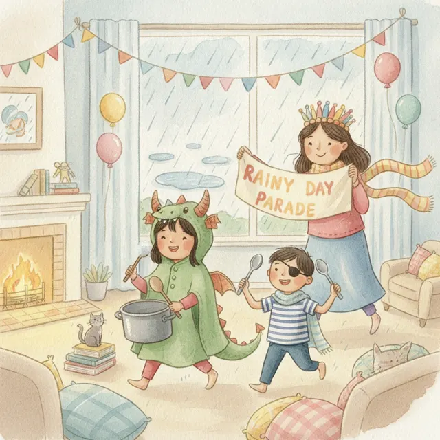 The Rainy Day Parade story for kids illustration
