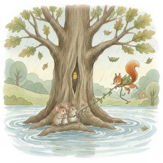 The Rainy Day Rescue story for kids illustration