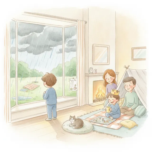 The Rainy Day That Saved the Picnic story for kids illustration
