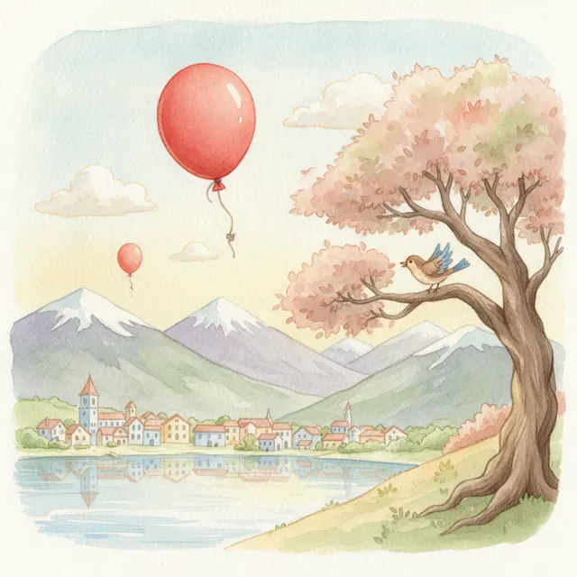 The Red Balloon's Big Trip story for kids illustration