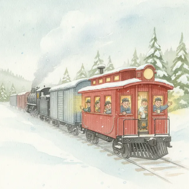 The Red Caboose Finds Its Place story for kids illustration