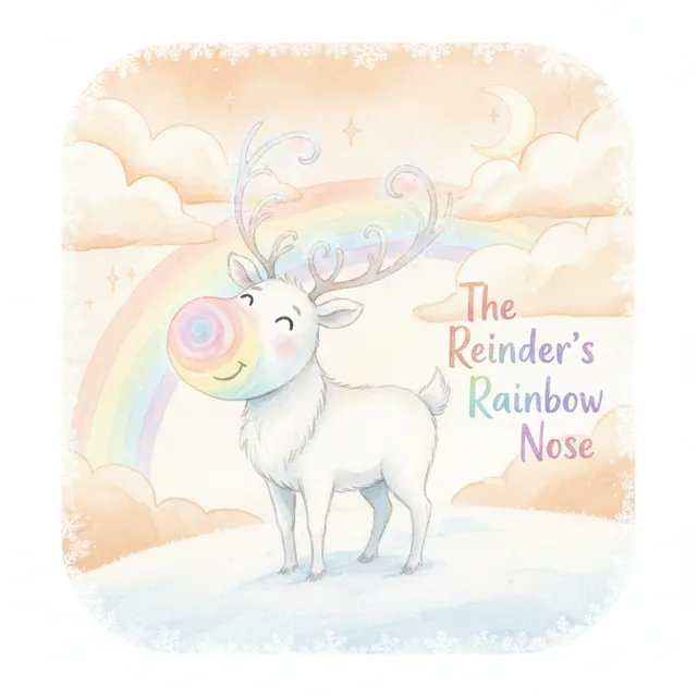 The Reindeer's Rainbow Nose story for kids illustration