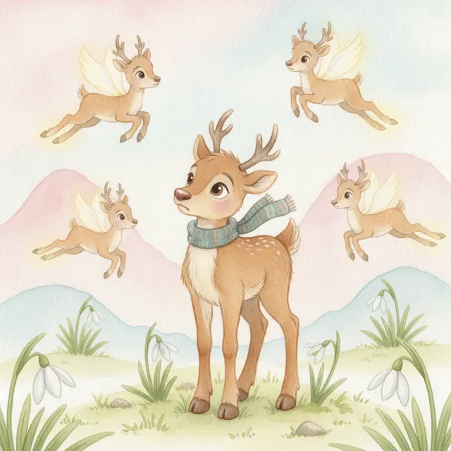 The Reindeer Who Couldn't Fly story for kids illustration