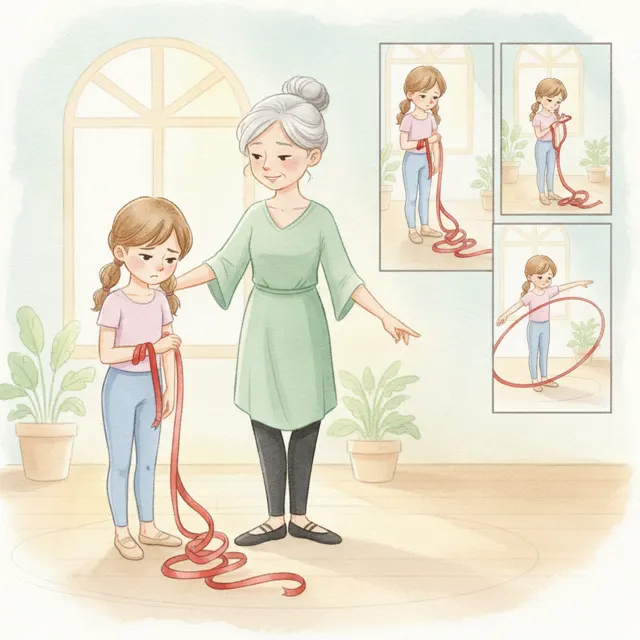 The Ribbon That Would Not Twirl story for kids illustration