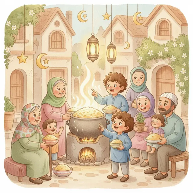 The Rice That Fed the Street story for kids illustration