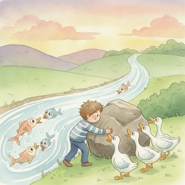 The River That Ran Backwards story for kids illustration