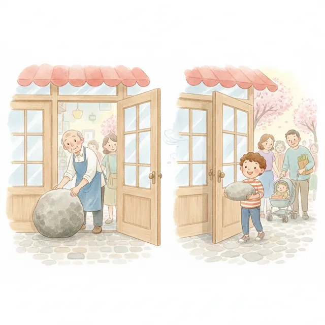 The Rock That Held the Door story for kids illustration