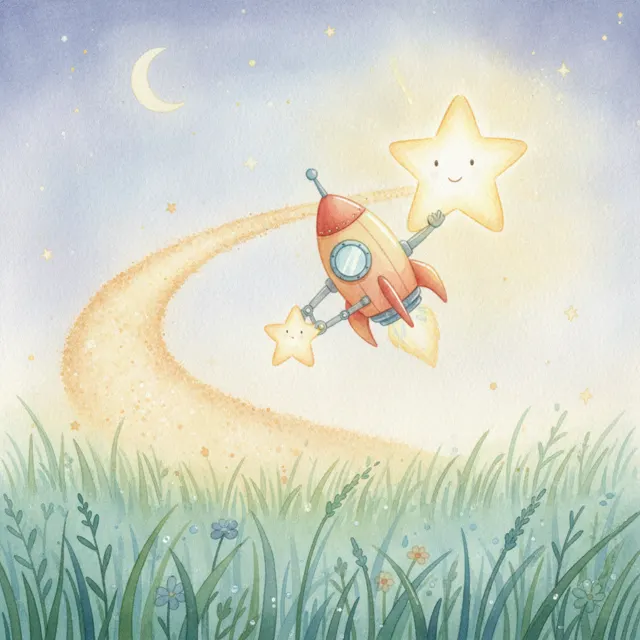 The Rocket Who Helped a Star story for kids illustration