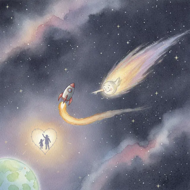 The Rocket Who Wanted to Go Home story for kids illustration