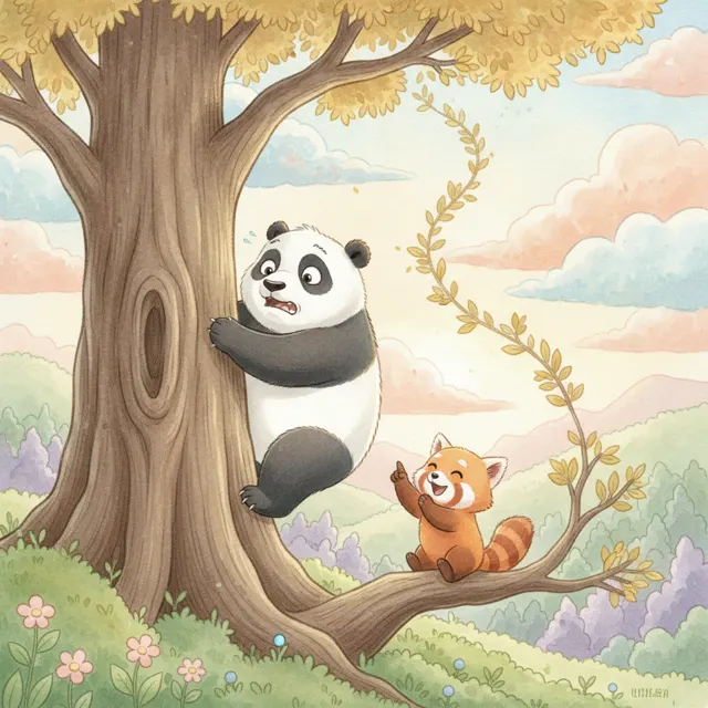 The Roll-and-Tumble Panda story for kids illustration