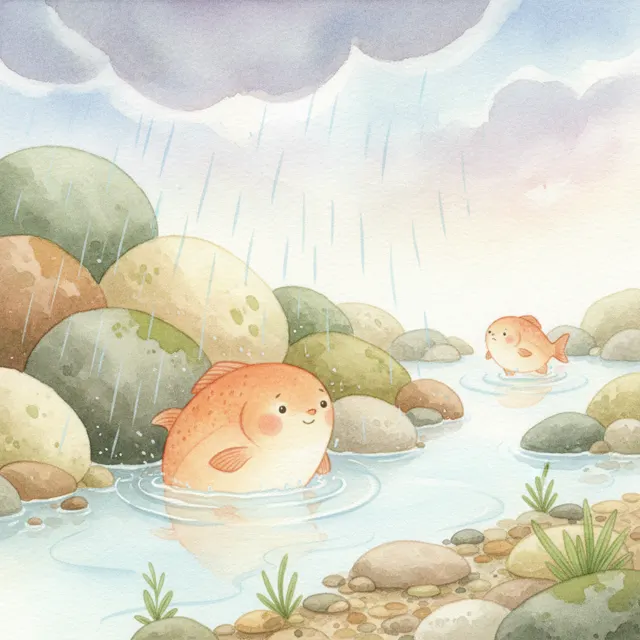 The Salmon Who Waited for the Rain story for kids illustration