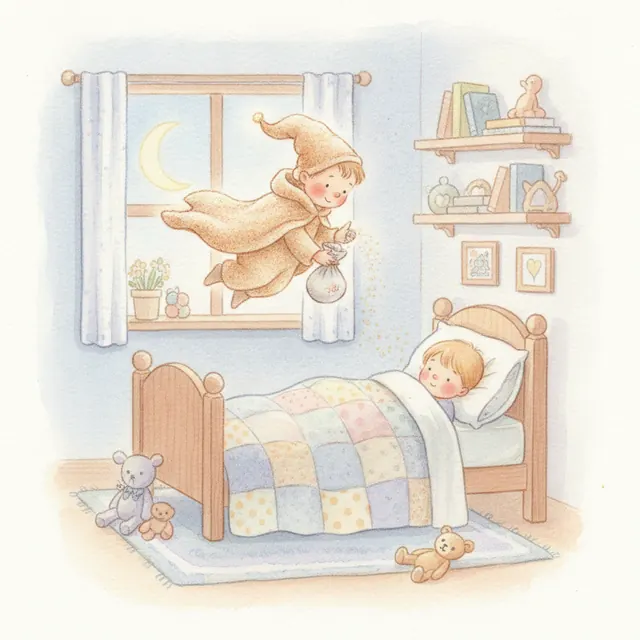 The Sandman's Helper bedtime story for kids illustration