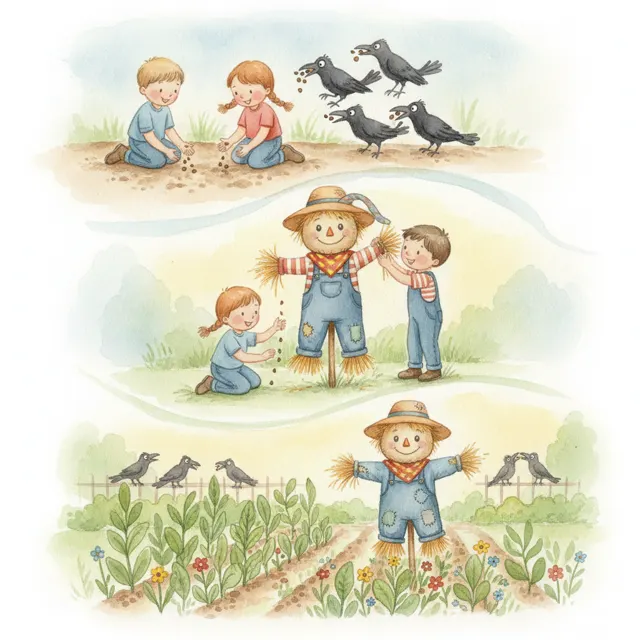 The Scarecrow's Secret story for kids illustration