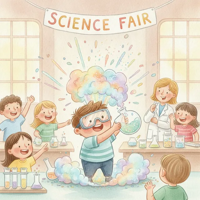 The Science Fair Disaster story for kids illustration