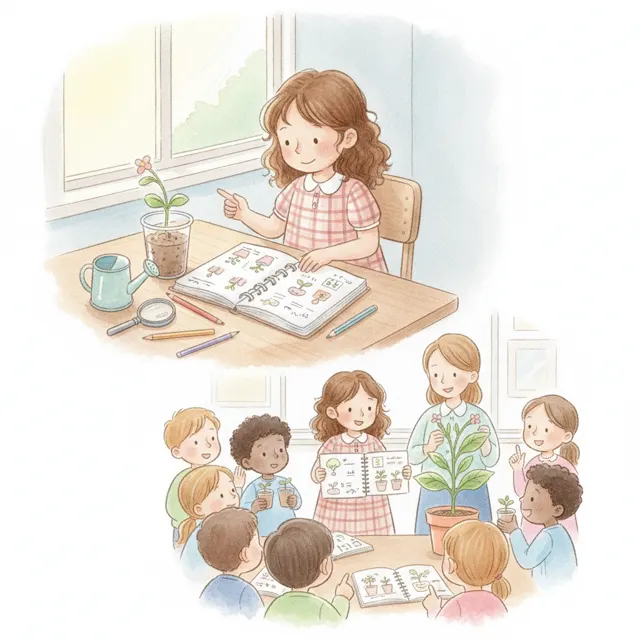 The Scientist Who Shared Her Notes story for kids illustration
