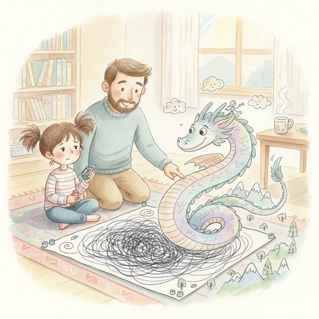 The Scribble That Became a Dragon story for kids illustration