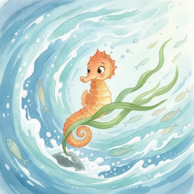 The Seahorse Who Held On story for kids illustration