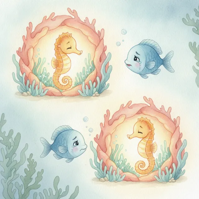 The Seahorse Who Shared His Secret Spot story for kids illustration