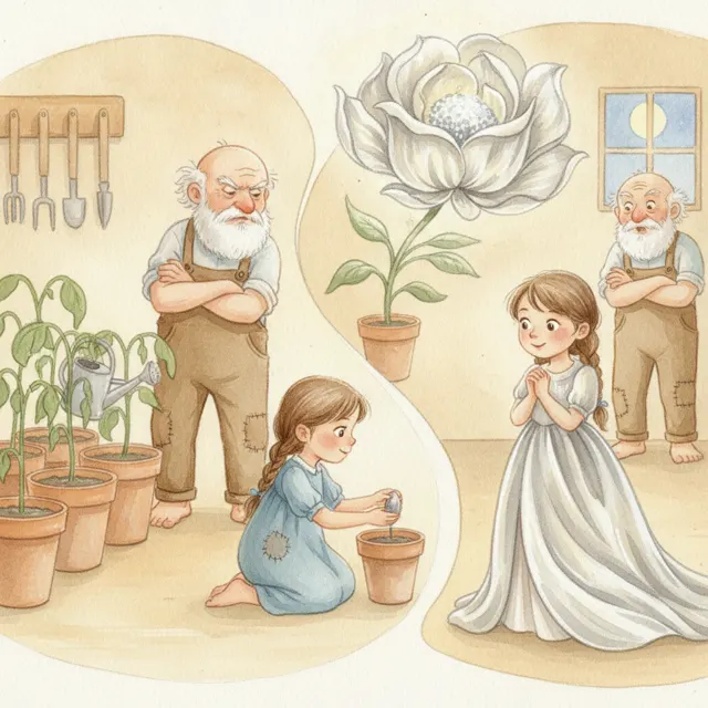 The Seed Girl and the Gown story for kids illustration