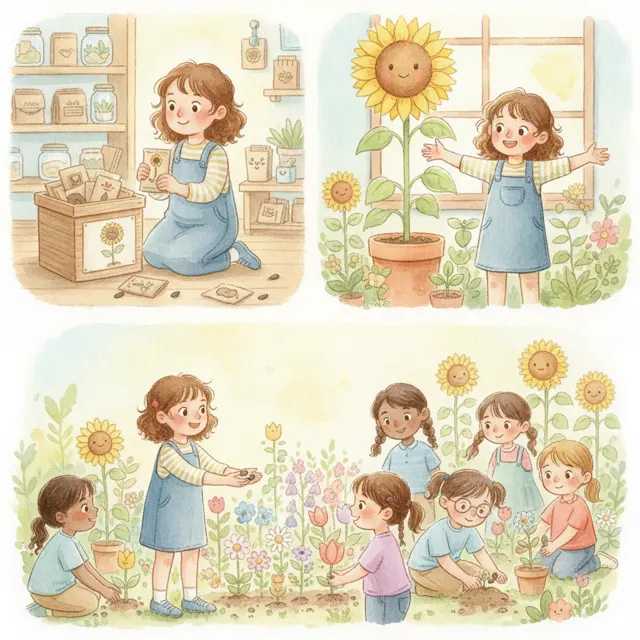 The Seed Library story for kids illustration