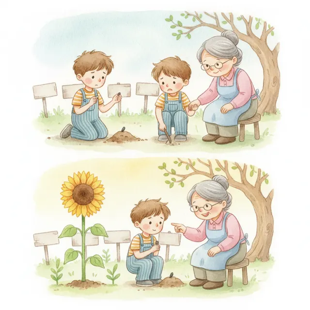 The Seed That Took Its Time story for kids illustration