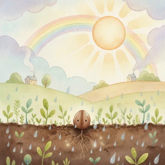 The Seed That Waited for the Sun story for kids illustration