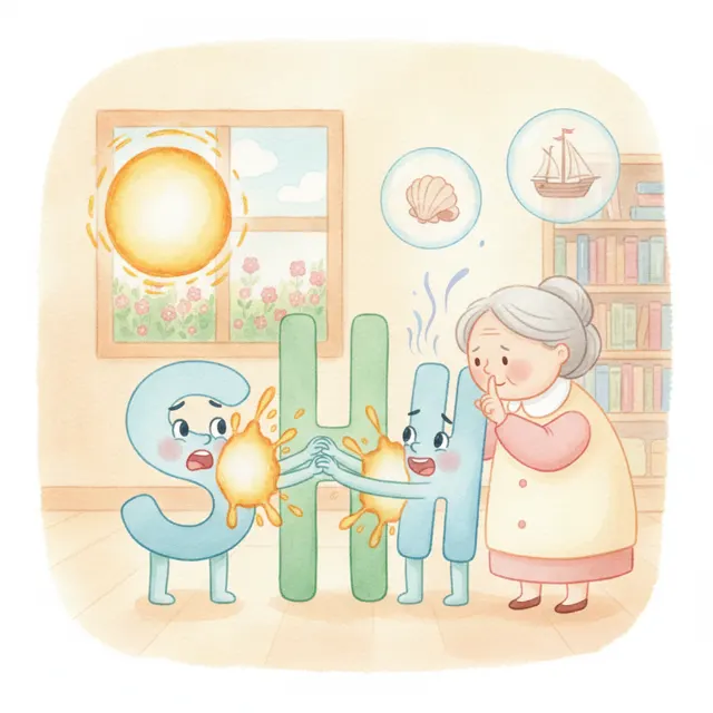 The Sh Sound That Would Not Hush story for kids illustration
