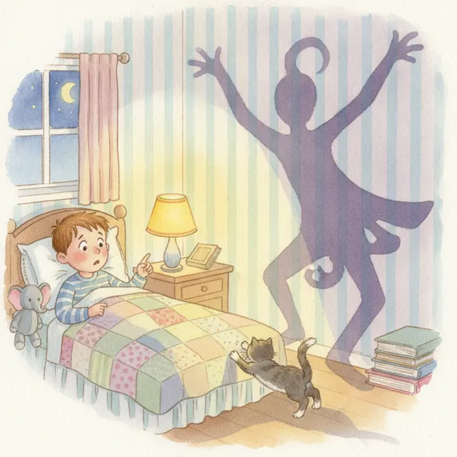 The Shadow on My Wall story for kids illustration