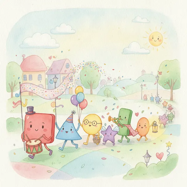 The Shape Parade story for kids illustration