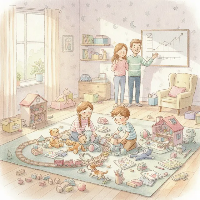The Shared Playroom story for kids illustration