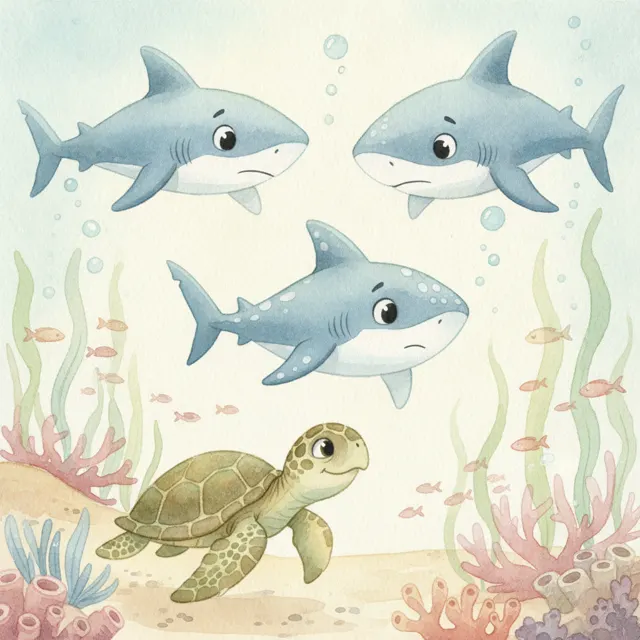 The Shark with the Small Fin story for kids illustration