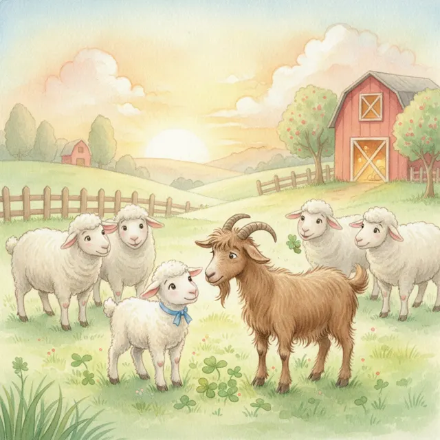 The Sheep Who Made Room for a New Friend story for kids illustration
