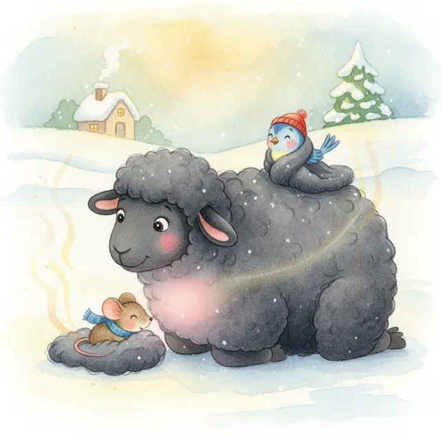 The Sheep Who Shared Her Wool story for kids illustration