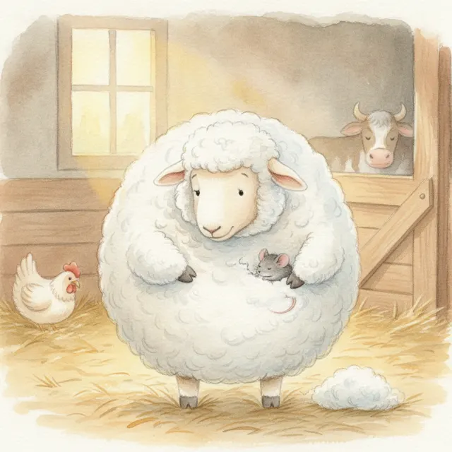 The Sheep Who Shared His Wool story for kids illustration