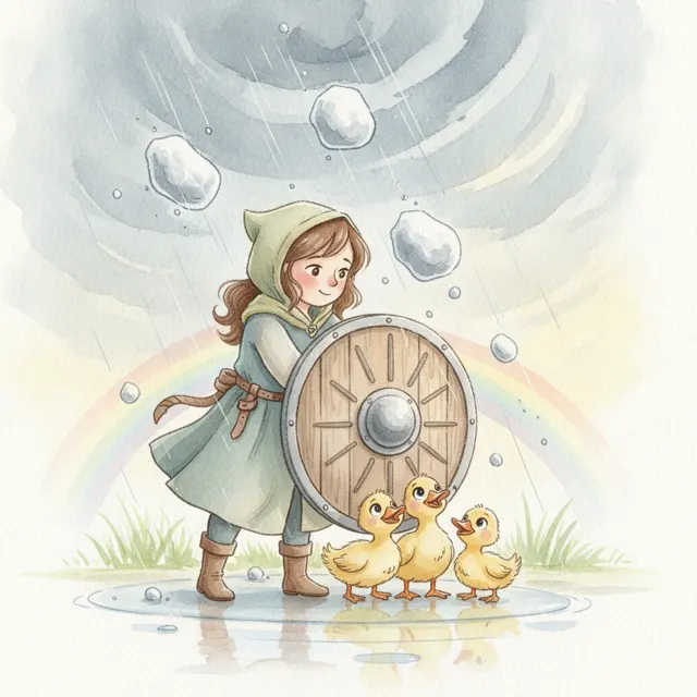 The Shield and the Storm story for kids illustration
