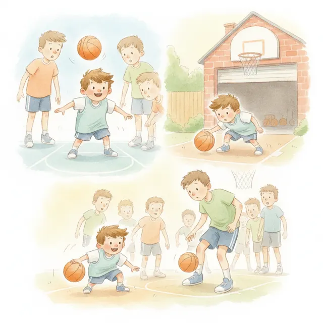 The Shortest Kid on the Court story for kids illustration